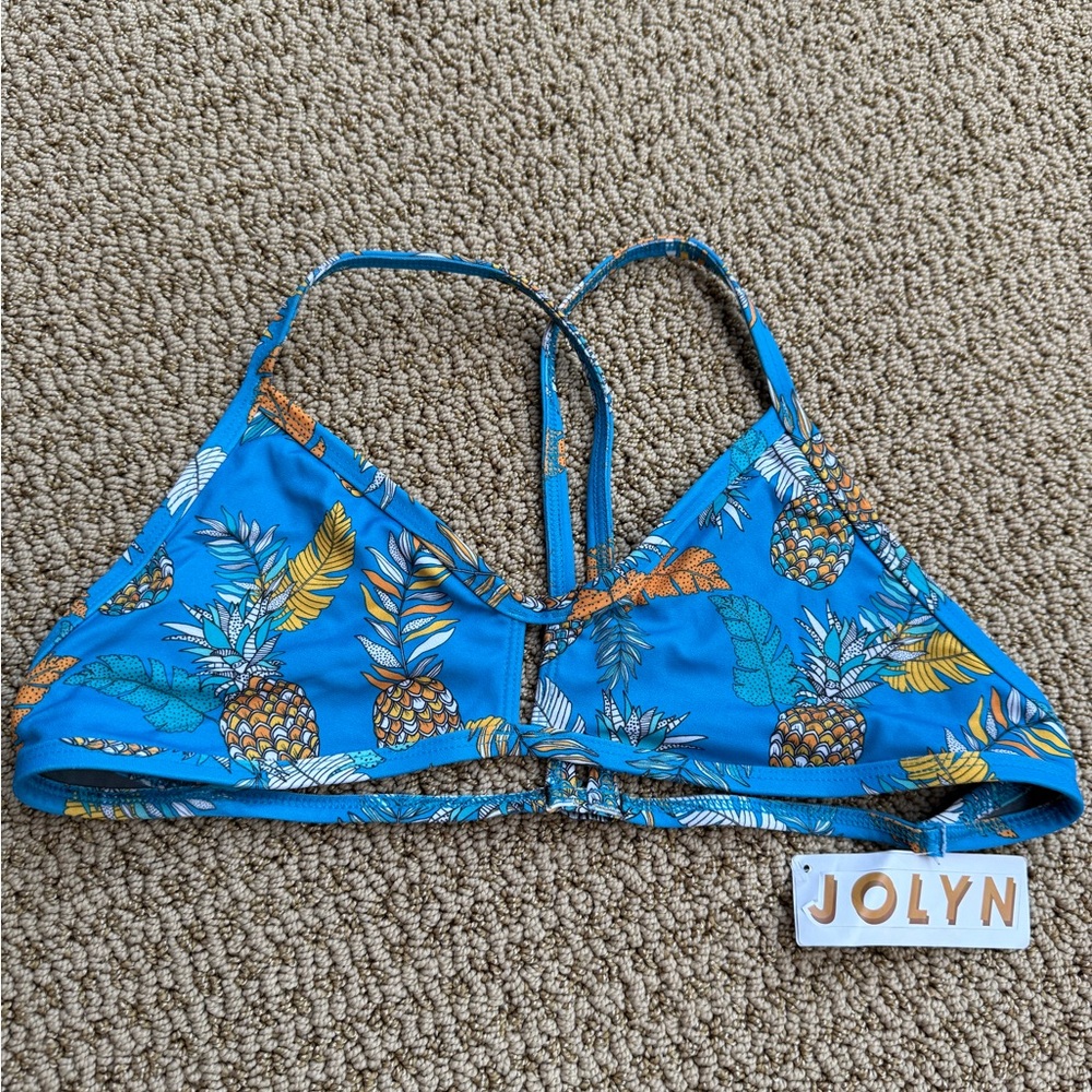 Jolyn Clothing Blue Pineapple Print Bikini Top